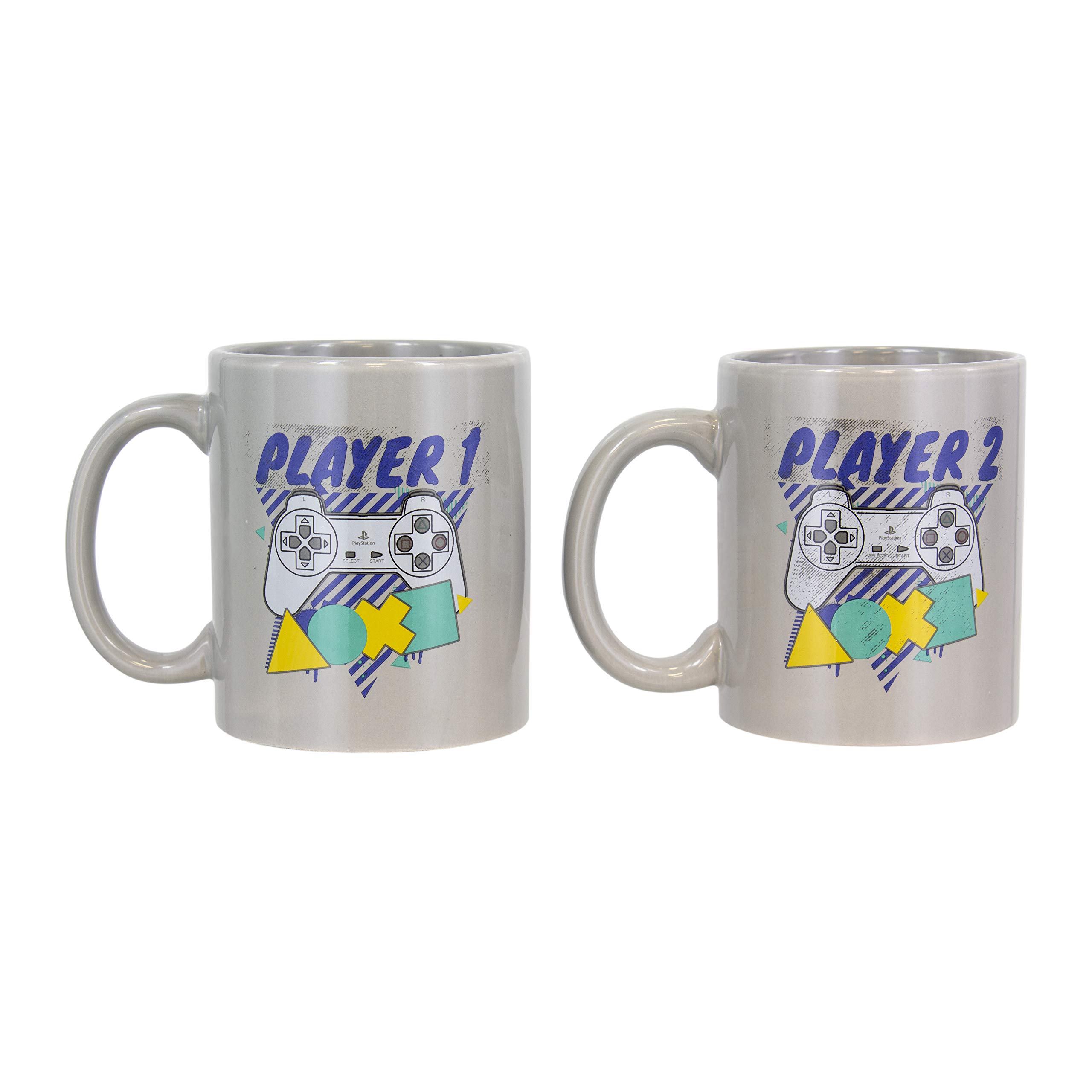 PlayStation Player One and Player Two Mug Set 330ml - Officially Licensed Merchandise