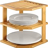 Cabinet Organizer Shelf - Bamboo Corner Rack for