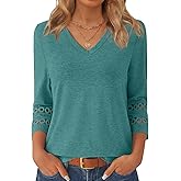 GKBK 3/4 Length Sleeve Womens Tops Dressy Casual Blouses for Women 2025 Trendy V Neck T Shirts Summer Clothes