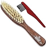 Kent LR23 Finest Ladies Narrow Style, Danta Wood, Pure White Bristle Hair Brush - Short to Medium Length Hair, Handbag Sized, Made in England