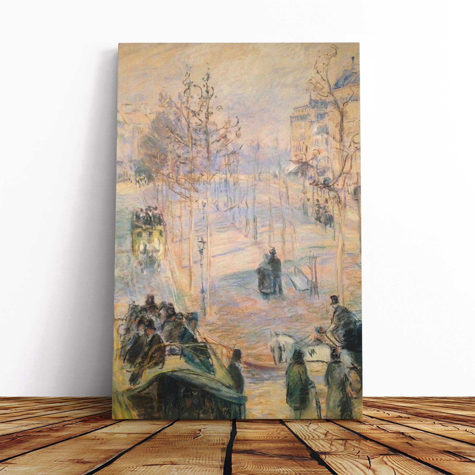 Camille Pissaro Boulevard Rochechouart Canvas Print | Gallery Wrapped 30mm Frame Wall Art | 20x14 inches | Ready to Hang | Modern Picture | Living Room Bedroom Lounge Office