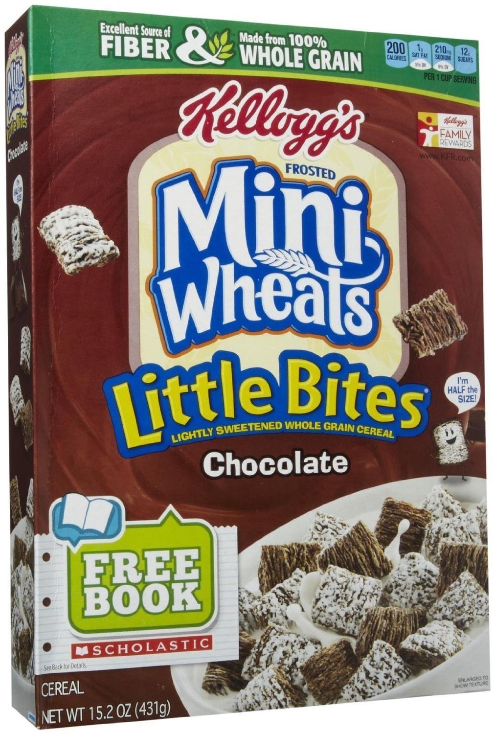 Kellogg's Mini-wheats lightly sweetened whole grain cereal, Little bites (038000596797)