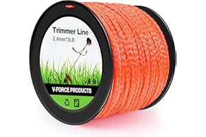 EAONE 984 FT Weed Eater String, 0.095” String Trimmer Line in Spool, 3 LB Weed Wacker String Heavy Duty, Orange, Twisted Shape