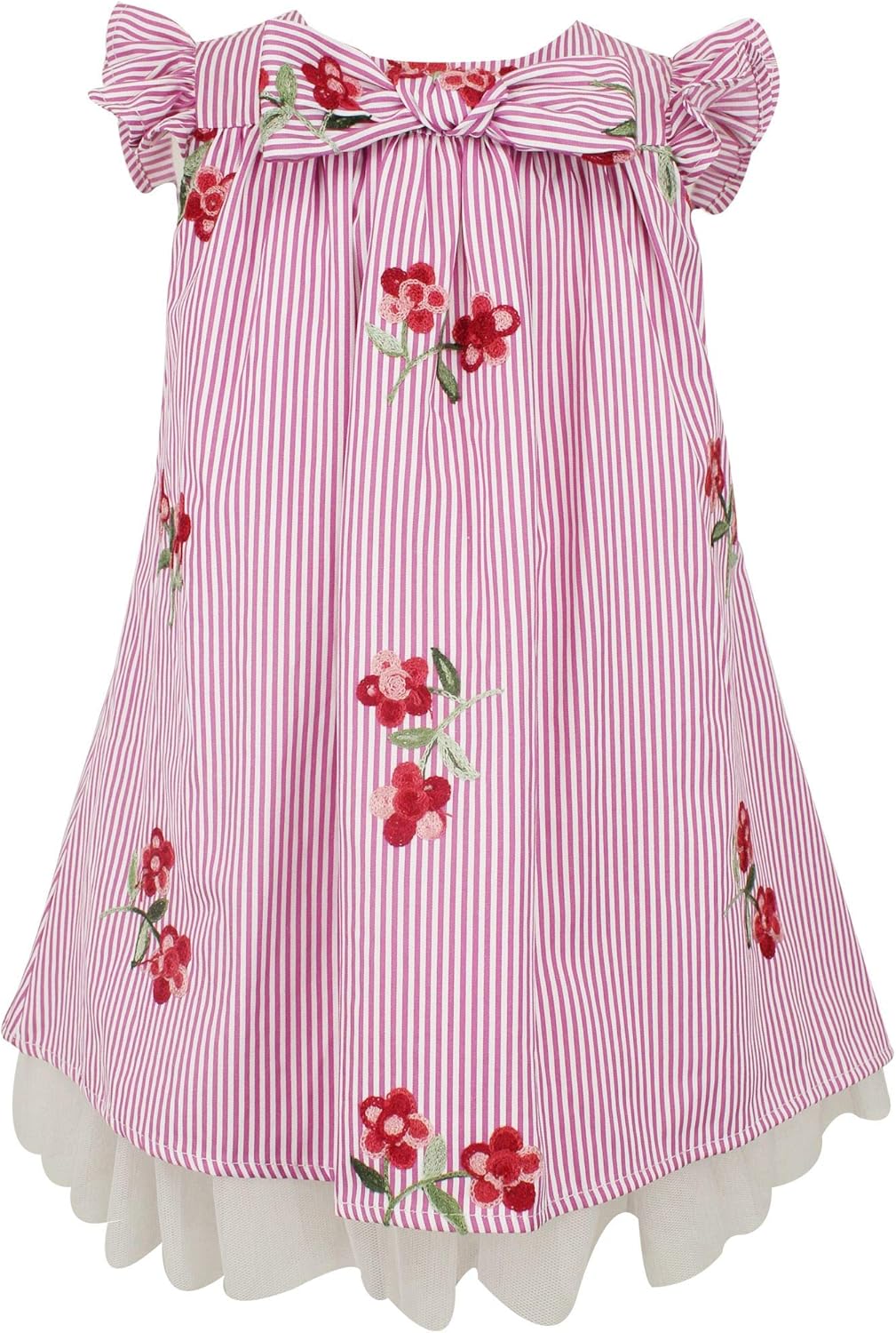 hot pink embroidered dress