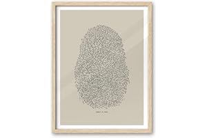 iHery Natural OAK Wood Identity in Christ Thumbprint Framed Wall Art, 12x16 in Modern Jesus Bible Verses Christian Canvas Art, Beige Sketch Boho Scripture Bedroom Decor, Set of 1 For Living Room