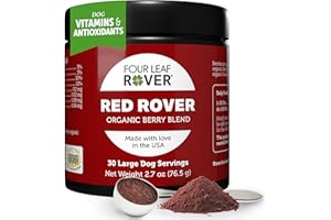 Four Leaf Rover Red Rover - Dog Urinary Tract Supplement - with Vitamins from Organic Berries and Apple - Good Source of Polyphenols and Antioxidants - 30 Large Dog Servings