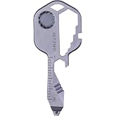 Keyzmo Key Shaped Pocket MultiTool, Small 16-in-1 Ultimate Utility Kit, Made with Lightweight Stainless Steel, TSA Compliant