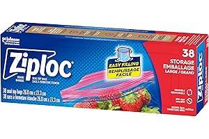 Ziploc Large Food Storage Bags, Grip 'n Seal Technology for Easier Grip, Open and Close Ziploc Pantry Variety 2 Pack of 38