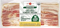 APPLEGATE, Organic Uncured Sunday Bacon, 8oz | No Antibiotics Ever, No Nitrates or Nitrites Added, Applegate Humanely Raised