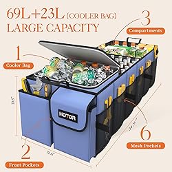 HOTOR Trunk Organizer, Sturdy Foldable with Cooler