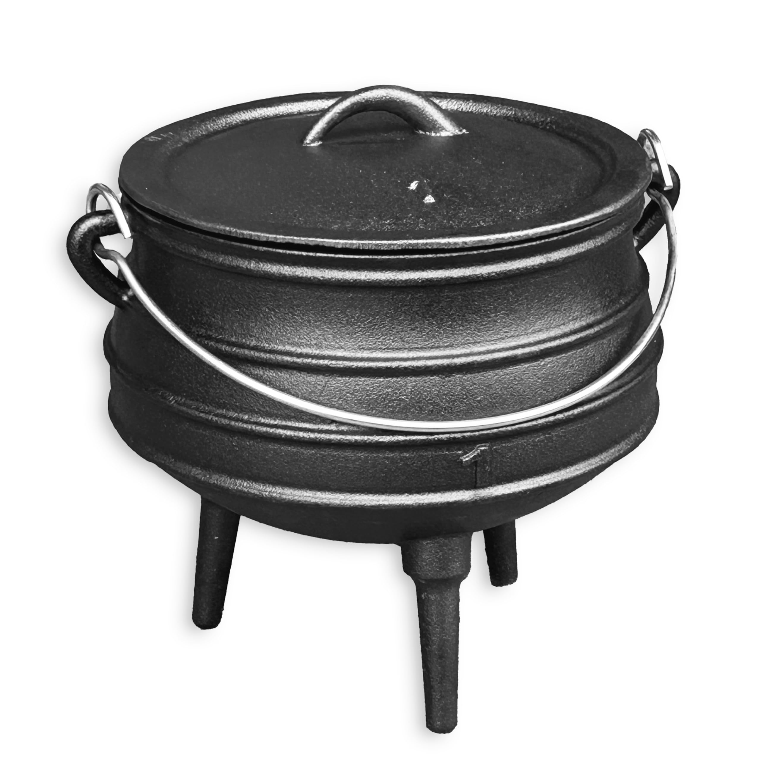 Photo 1 of (see all images) Cuisiland 3.2QT Cast Iron Potjie Cauldron Pot with Lid & 3 Legs – Pre-Seasoned South African-Style Campfire Pot