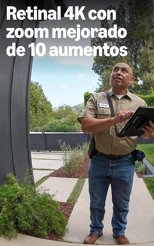 Videotimbre cableado Pro (Wired Video Doorbell Pro, última generación), Instalación con cable, Retinal 4K, 10x Zoom, Amplio campo de visión, Prueba gratuita de 30 días de suscripción Ring
