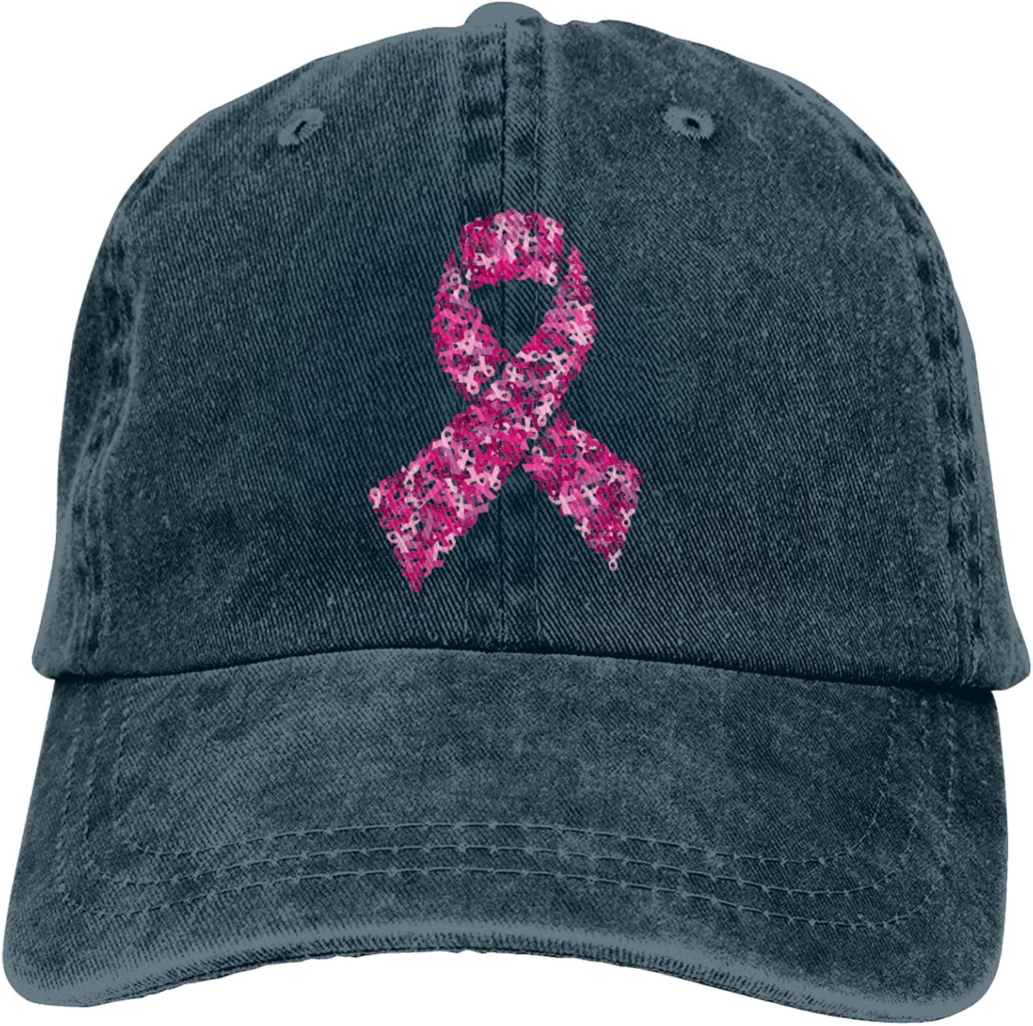 Breast Cancer Ribbon Unisex Adult Washed Cotton Adjustable Twill Peaked