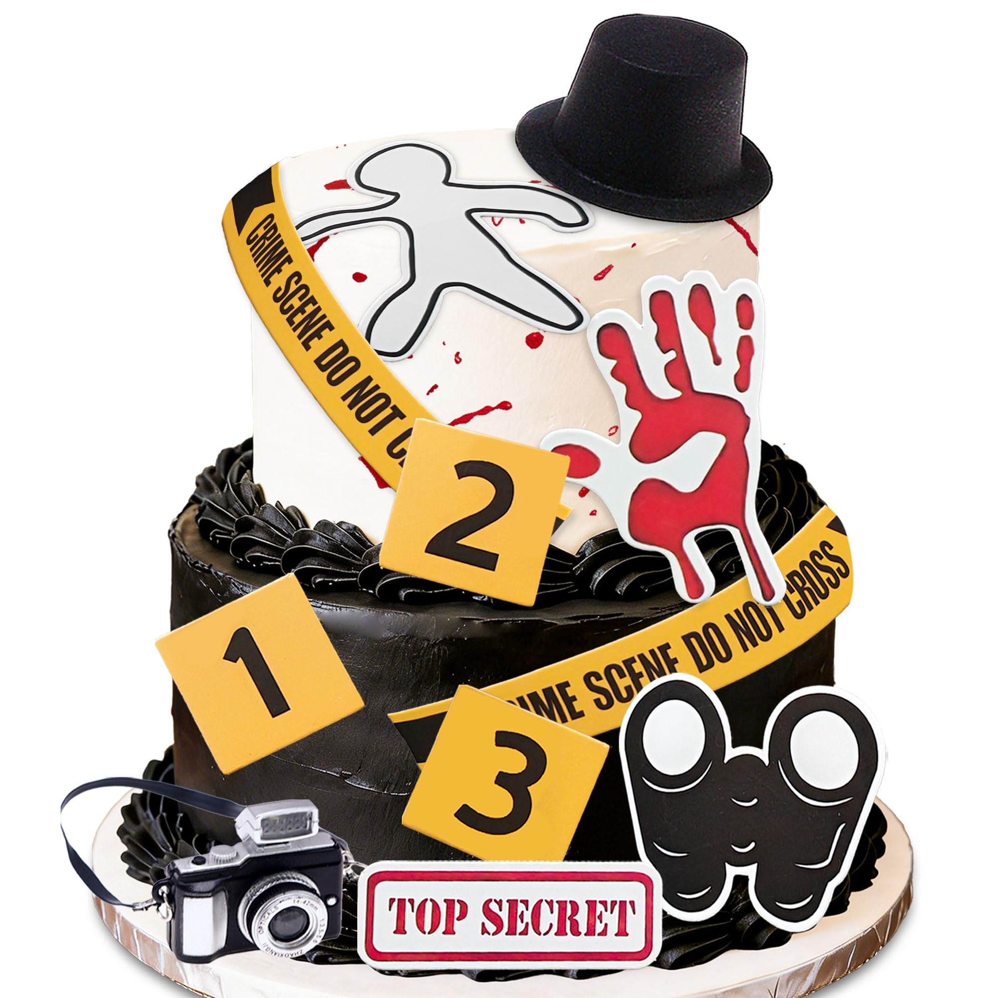 LaVenty Detective Cake Decor Detective Birthday Party Decoration Mystery Sign for Mystery Party Secret Spy Theme Birthday Supplies