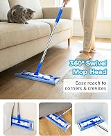 MR.SIGA Microfiber Floor Mop with Telescopic Handle and 3 Cloths view 5