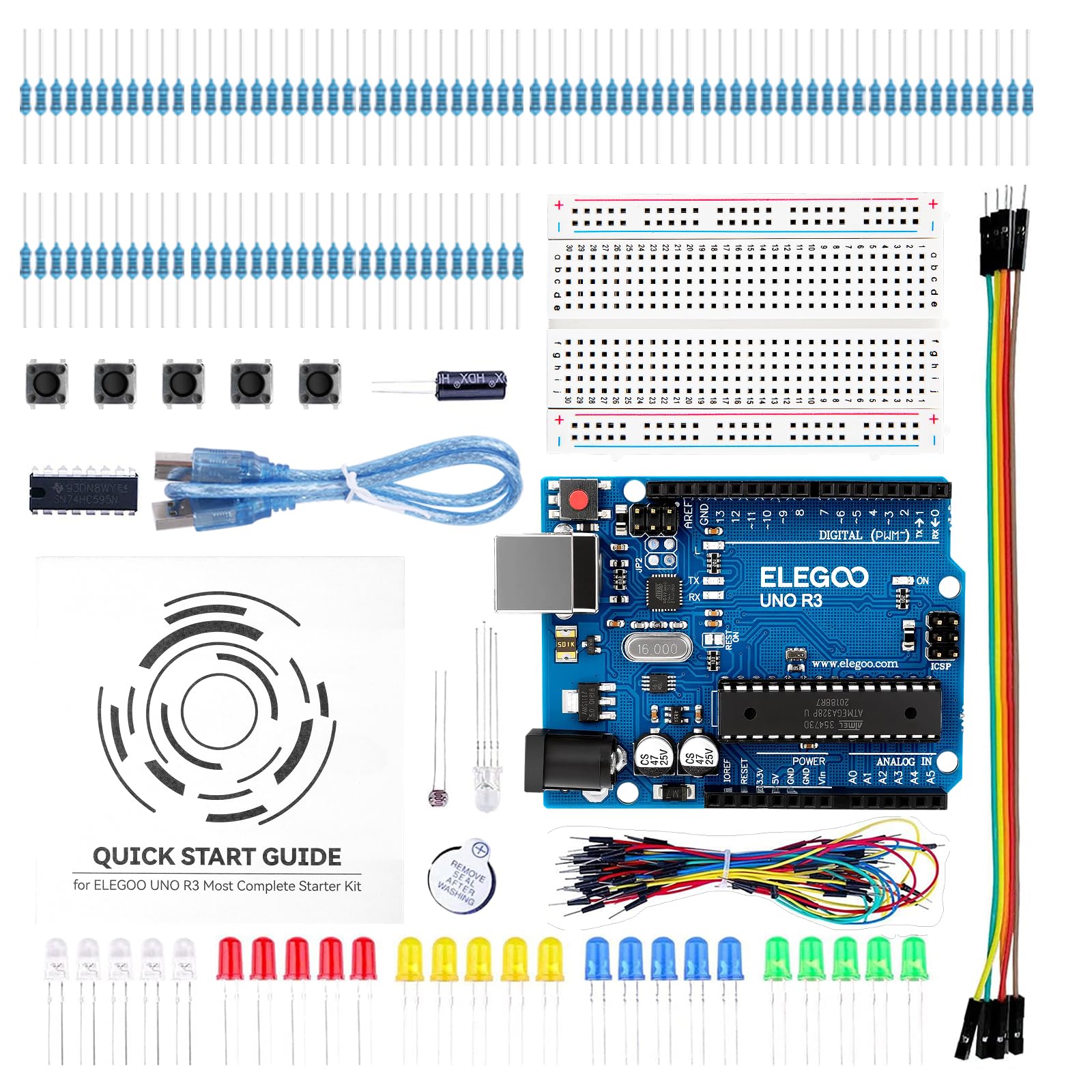 ELEGOO UNO Project Basic Starter Kit with Tutorial and UNO R3 Board Compatible with Arduino IDE for Beginner