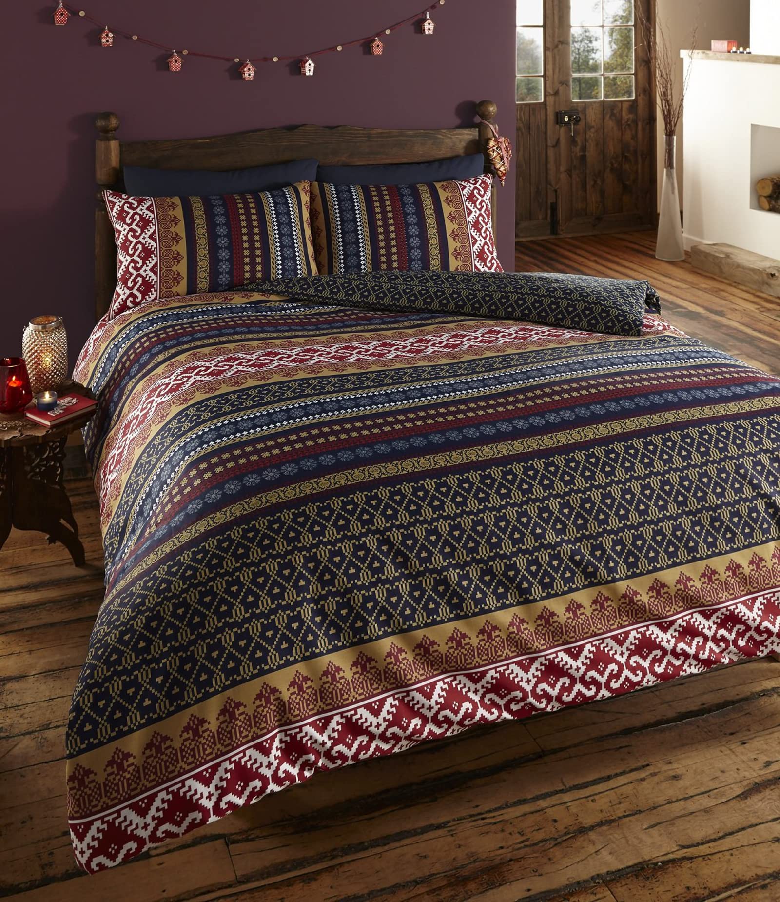 Portfolio Ethnic Indian Print Bedding - Quilt Cover Bed Set With Pillow Cases (double), Multi