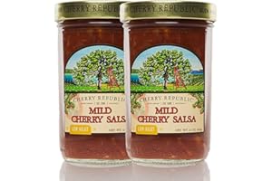 Cherry Republic Mild Cherry Salsa - Chunky Sweet & Low Heat Flavor Sauce (TWO x 16 Oz Jars)