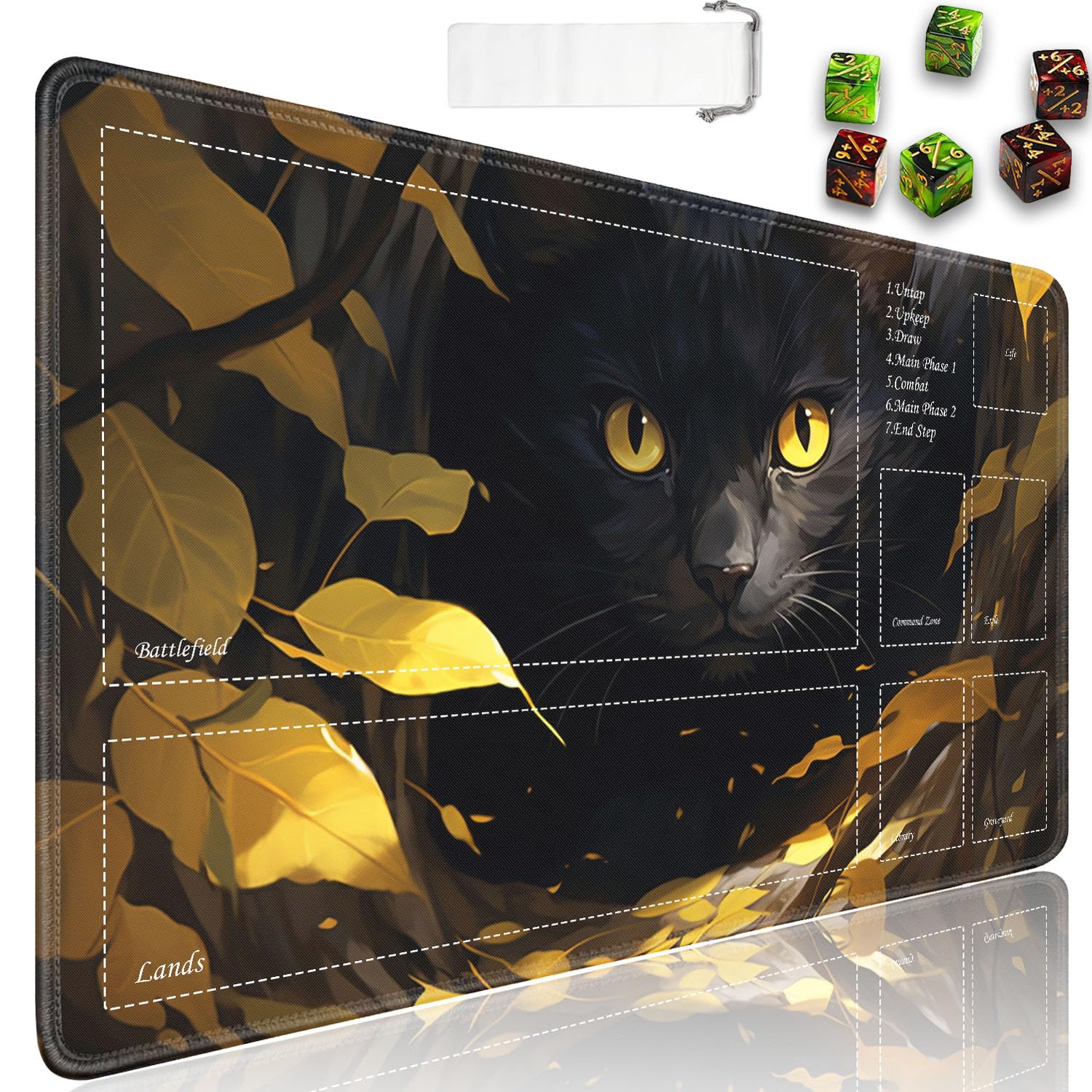 JVGFYNKL for TCG Playmat, Playmat with Zones, 24x14