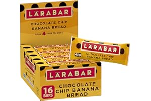 LÄRABAR Chocolate Chip Banana Bread, Fruit and Nut Energy Bar, Pack of 16 Bars, Gluten Free, Vegan, Family Pack, Snack Bars, 
