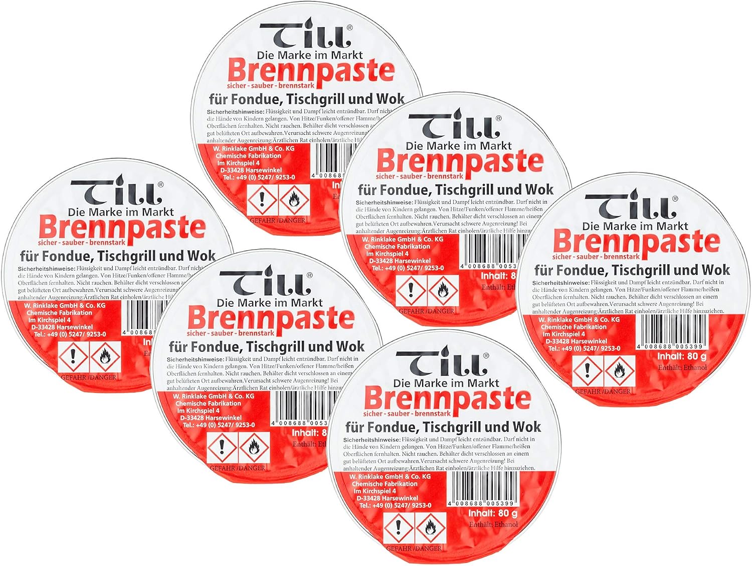 Till Fondue Gel 3 x 80g pots per Pack - Different Sets (2X Set of 3 80g (6 Pieces)) - Image 4