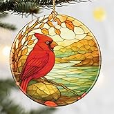 Christmas Ornaments, Dodosky 2.8in Ceramic Cardinal Ornament, Xmas Decor, Christmas Tree Ornaments, Xmas Decorations for Tree, Holiday Ornament, Cardinal Gifts, Gifts for Women, Mom, Grandma