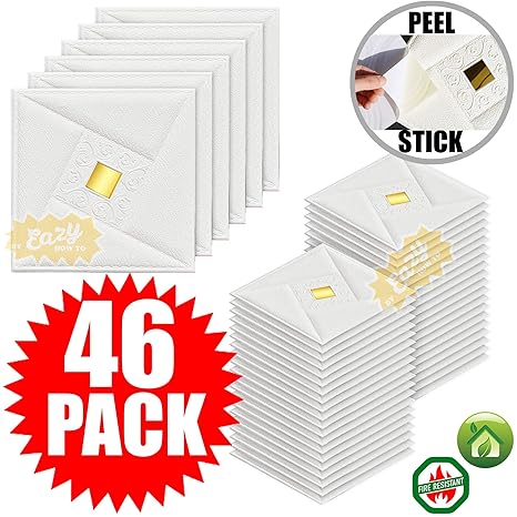 Eazy How To Peel And Stick Ceiling Tiles 46 Pieces 12 X12 Easy