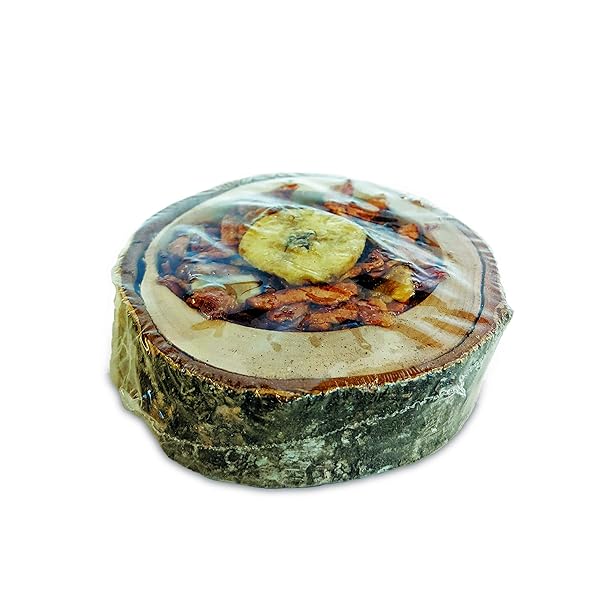 LIVING WORLD GREEN SNACK BOWL, 2-IN-1 SNACK FEEDER AND CHEW TOY FOR SMALL ANIMALS, FRUIT MEDLEY