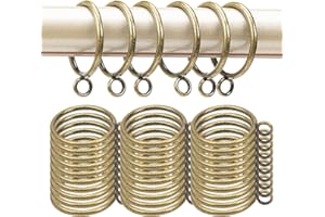 LAIPART 30 Pcs 1.5-Inch Inner Diameter Metal Curtain Rings with Eyelets,Fits Up to 1.25 Inch Rod,Roman Rod Ring，Black Curtain Ring,Brass Curtain Ring,Silver Curtain Ring (Bronze Curtain Ring)