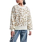 Floerns Girl's Cheetah Long Sleeve Fall Sweaters Leopard Crewneck Winter Fall Outfit Pullover Tops