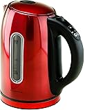Ovente 1.7 Liter BPA-Free Temperature Control Stainless Steel Cordless Electric Kettle with Keep Warm Function, Auto Shut-Off and Boil-Dry Protection, Dark Cherry Red, WITH BEEP (KS88R)