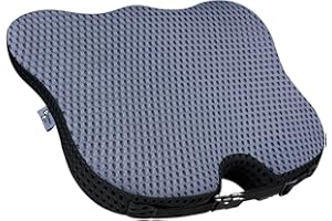 DREAMER CAR Car Seat Cushion for Car Seat Driver/Passenger - Wedge Car Seat Cushions for Driving Improve Driving Vision/Posture - Memory Foam Butt Pillow/Sciatica Pain Relief Pillow (Mesh Cover,Gray)