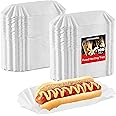 Stock Your Home Paper Hot Dog Trays (100 Pack) 6” Fluted Paper Hot Dog Liners - Disposable White Hot Dog Wrappers - Rectangular Food Trays for To-Go Orders, Takeout, Concessions Stands, Festivals