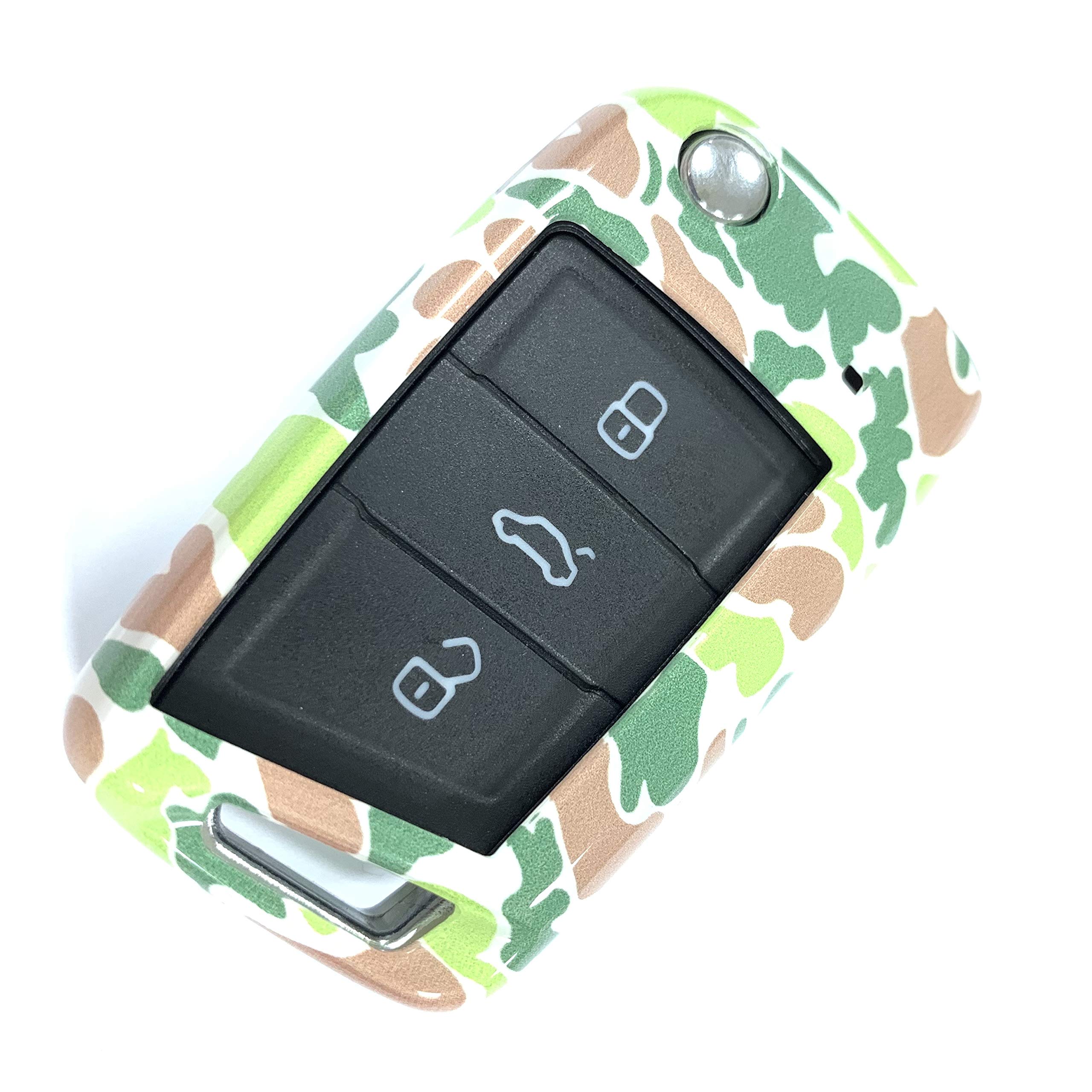 SecondStage Smart Key Cover Case Compatible for Volkswagen VW Golf 7 GTI Golf MK7 - Key Protection Case Key Cover Fob Holder (CAMOUFLAGE)