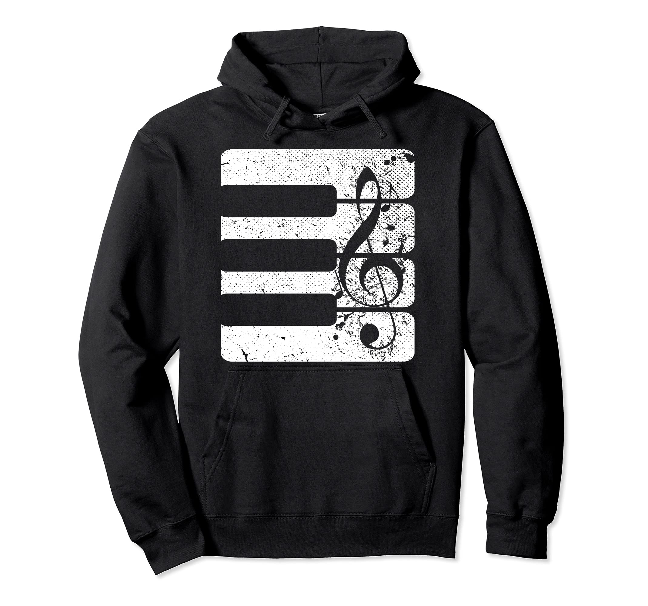 Piano Player Keyboard Treble Clef Musical Instrument Piano Pullover Hoodie