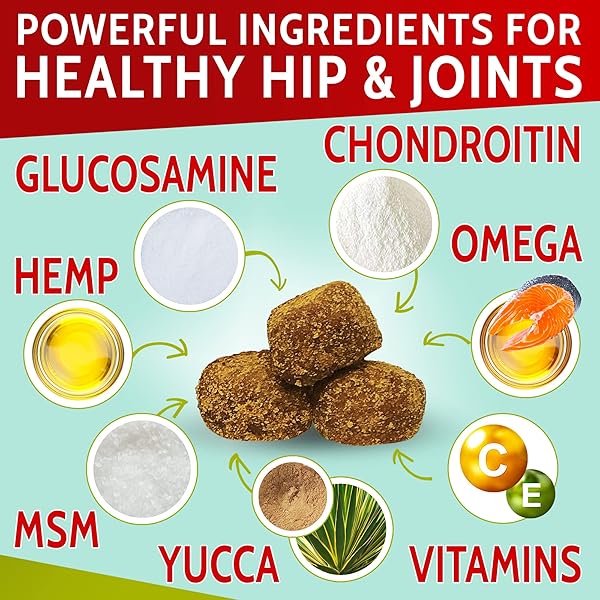 PAWFECTCHEW HEMP TREATS FOR DOGS – HIP AND JOINT SUPPLEMENT W/GLUCOSAMINE, CHONDROITIN, MSM, OMEGA 3 – JOINT PAIN RELIEF – ADVANCED FORMULA – SENIOR DOG AID – MADE IN USA – 120 CHEWS