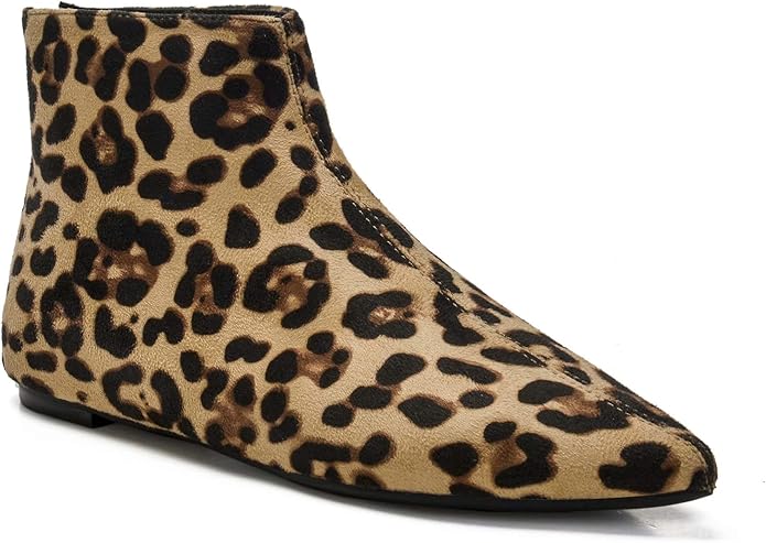 ComeShun Pointed Booties Leopard Prints