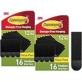Command 10 lb Medium Picture Hanging Strips, Damage Free Picture Hangers, No Tools Wall Hangers for Home Decor, Black Adhesive