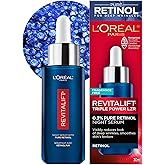 L'Oreal Paris 0.3% Pure Retinol Serum for Face, Night Serum Visibly Reduces the Look of Deep Wrinkles & Smoothes Texture, Rev