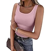 ANRABESS Womens Sleeveless Scoop Neck Tank Top Ribbed Fitted Summer Basic Slim Cute Tops 2026