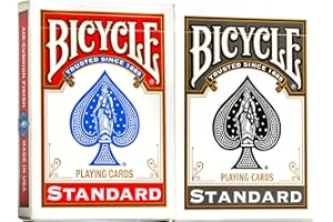 Bicycle Rider Back Playing Cards, Standard Index, Red & Black Decks of Cards, Premium Poker Cards for Blackjack, Casino Games & Family Game Night, 2 Count (Pack of 1)