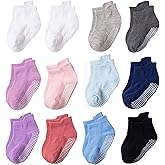ALEXZV Baby Girls Socks Toddlers Ruffle Sock Toddler Anti Slip Non Skid Socks