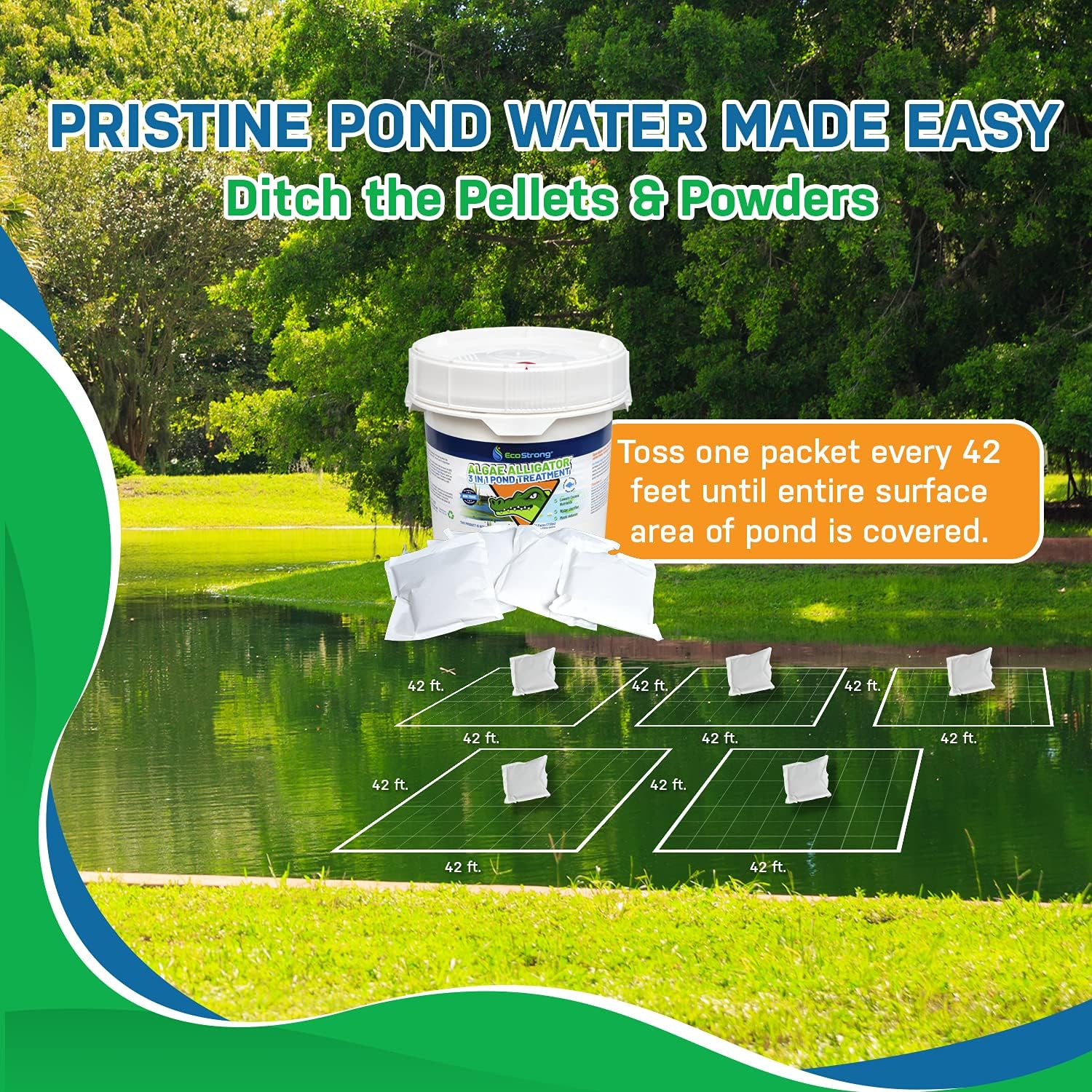 Pond Water Cleaner & Clarifier | Powerful 3 in 1 Bioactive Treatment [Treats up to 4 Million gallons]: Kitchen & Dining