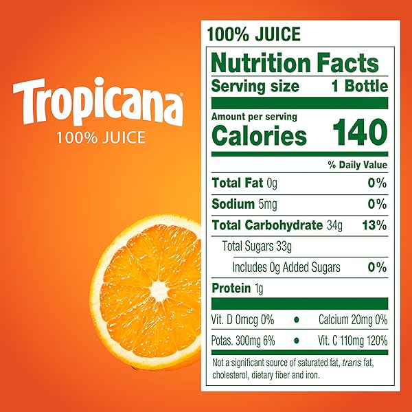 TROPICANA 100% JUICE ORANGE BLEND, SINGLE SERVE, 10 FL OZ BOTTLES (PACK OF 24) – REAL FRUIT JUICE, VITAMIN C RICH, NO ADDED SUGARS, NO ARTIFICIAL FLAVORS
