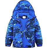 KFRRZC Boys Winter Waterproof Ski Jacket Kids Fleece Lined Warm Snow Coat with Detachable Hood