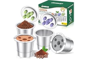CAPMESSO Reusable K Cups for Keurig: 2025 Updated My K Cup Metal Coffee Filter Refillable Coffee Pods with 5 Holes - for K Su