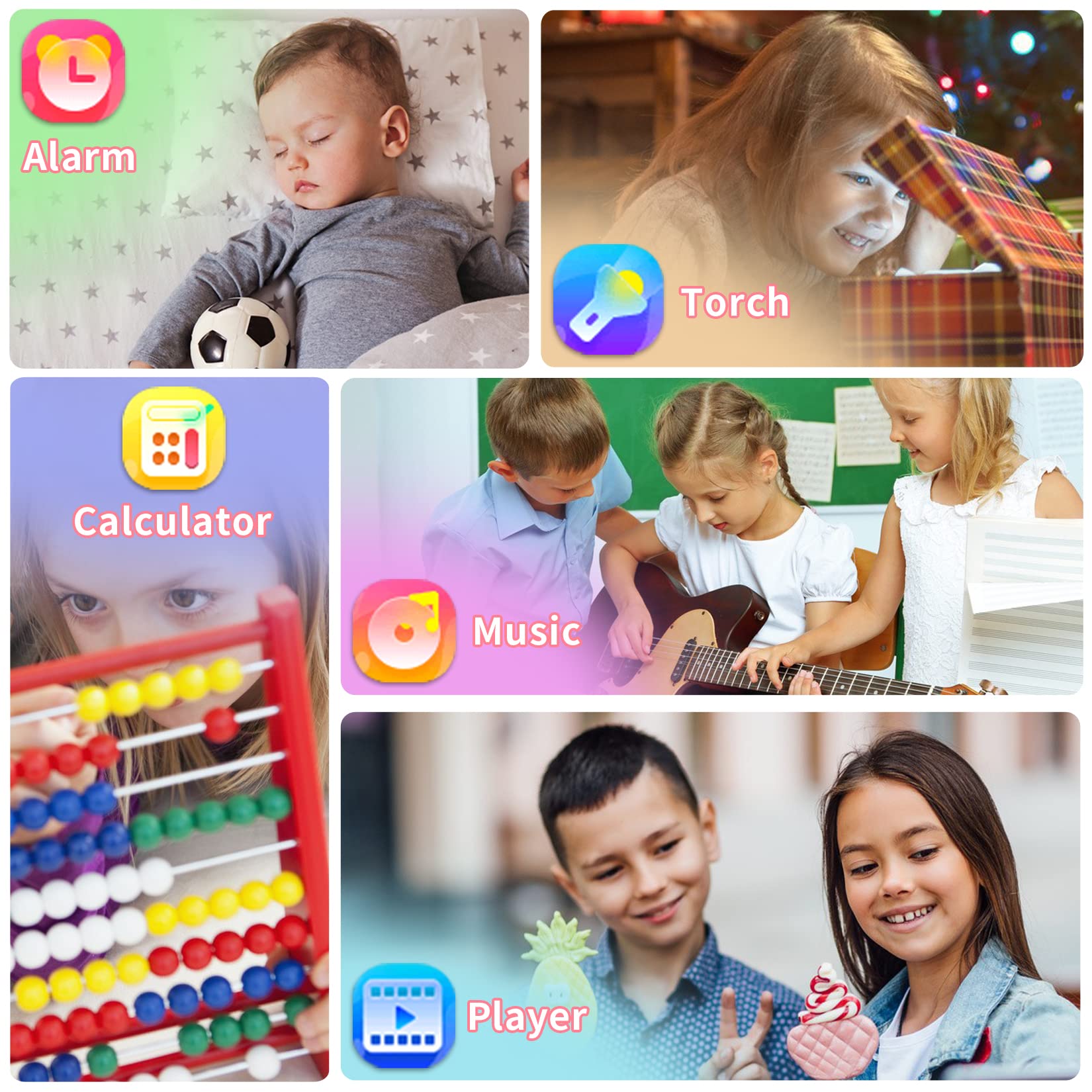 Phyulls Kids Smart Watch Gift for Girls Age 4-12, Smart Watch for Kids with 39 Games HD Touch Screen Watches Camera Video Music Pedometer Flashlight Educational Toys Birthday Gifts for Girls