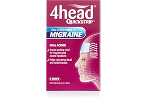 4Head Quickstrip Headache and Migraine Relief Strips - Pack of 4