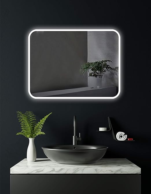 HOKO® LED Spiegel Berlin 60x80cm, waagerecht und senkrecht zu montieren, Badezimmerspiegel mit