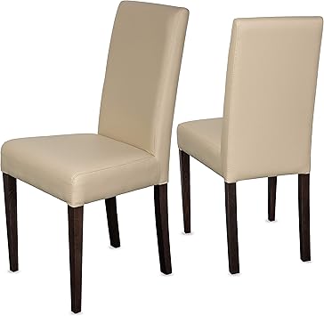 Staboos 2er Set Esszimmerstuhle Bis 130 Kg Leder Polsterstuhl Ch22 Holzstuhl Gepolstert Wenige Beige Amazon De Kuche Haushalt
